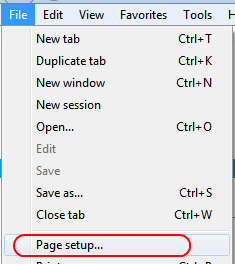 ie9 page setup