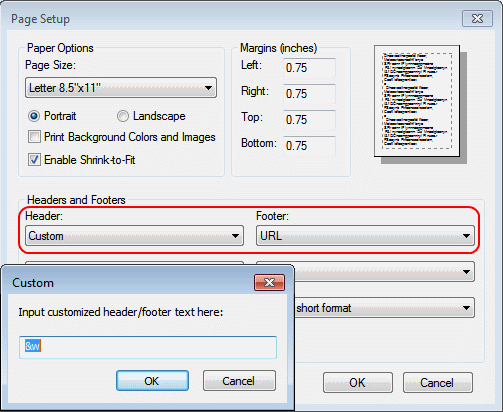 ie9 headers and footers