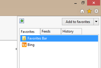 IE11 Favorites tab restored