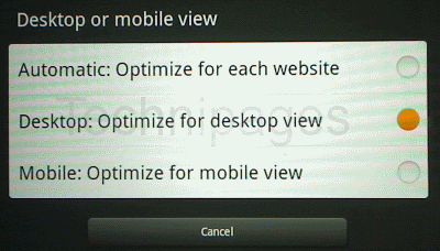 Kindle Fire change to full version of web page setting