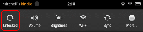 Kindle Fire screen rotation unlocked