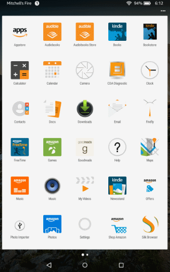 Kindle Fire with Apex Launcher