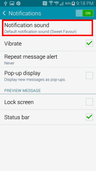 S5 Notification Sound option