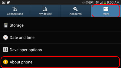 S4 About phone option