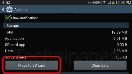 Move to SD card option