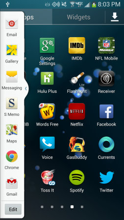 Galaxy S4 sidebar