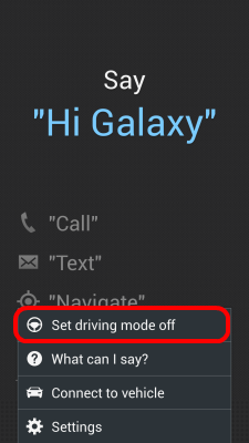 S4 Driving Mode setting from menu