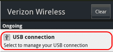 Droid RAZR USB connection option