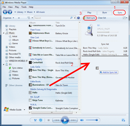 Sync Droid RAZR with Windows Media Player