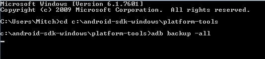 adb backup all command