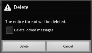 Android delete locked messages option