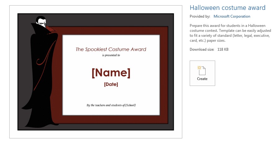 Vampire Costume Award