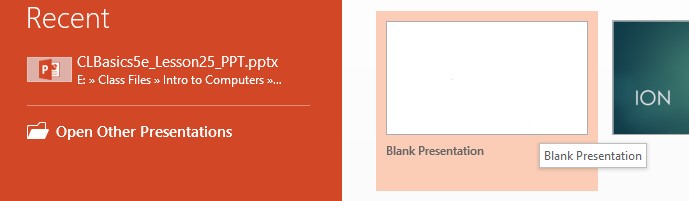 Blank presentation