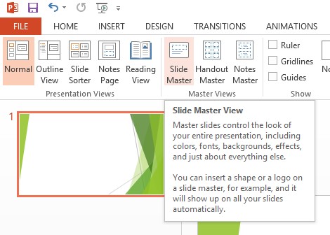 slide master view button