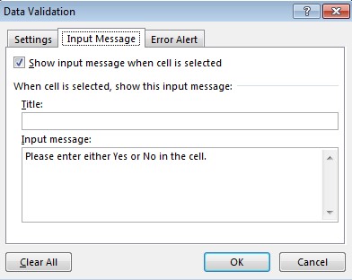 input message tab