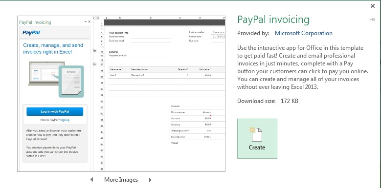 PayPal Invoicing template