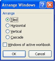 Arrange Windows dialog box