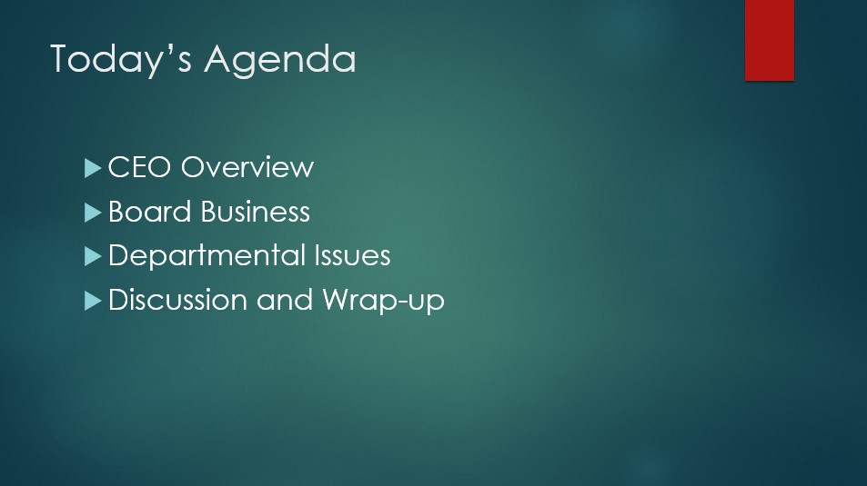 Agenda slide