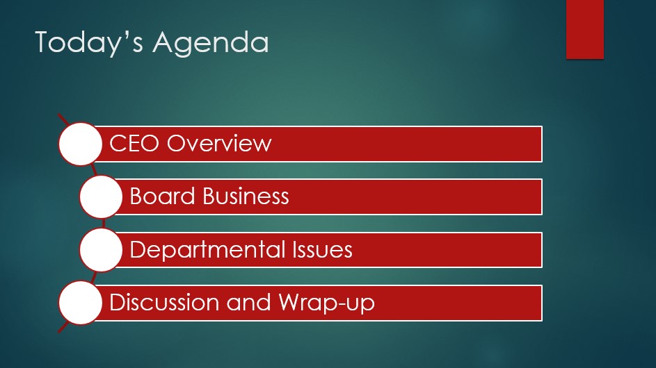 New agenda slide