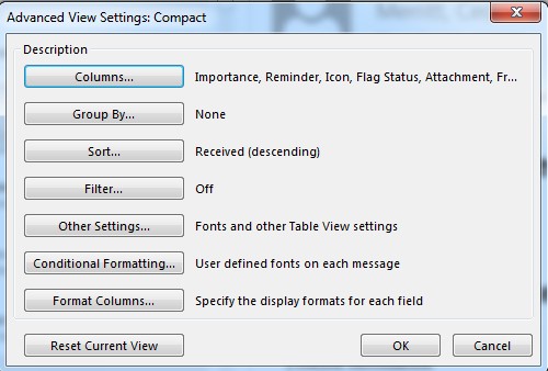 Advanced View Settings