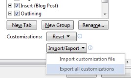 Import/Export button