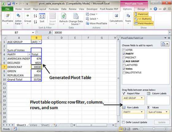 Pivot Table Example Data