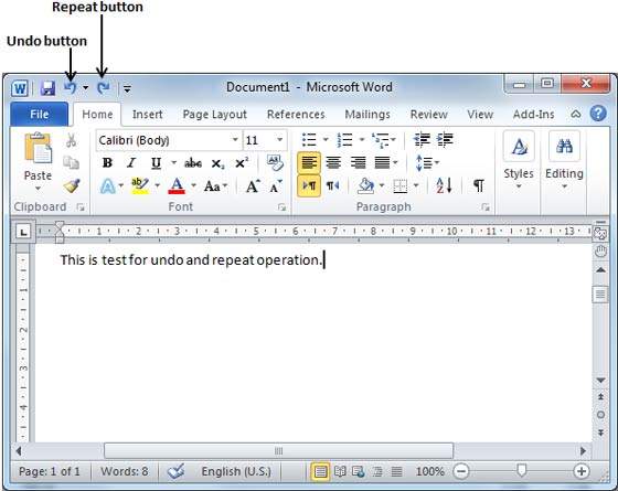 Undo and Repeat Buttons