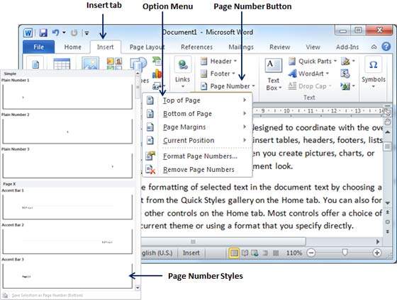 Page Number Styles