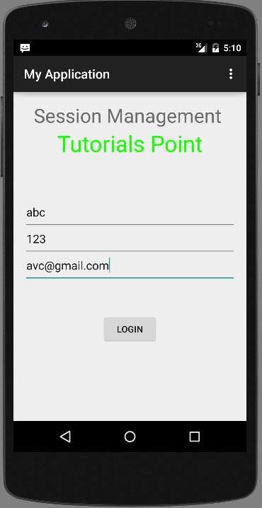 Anroid Session Management Tutorial
