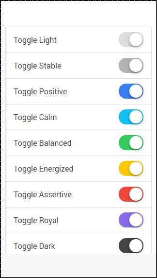 Ionic Toggle Color 