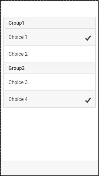 Ionic Radio Button Groups 