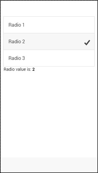 Ionic Radio checked