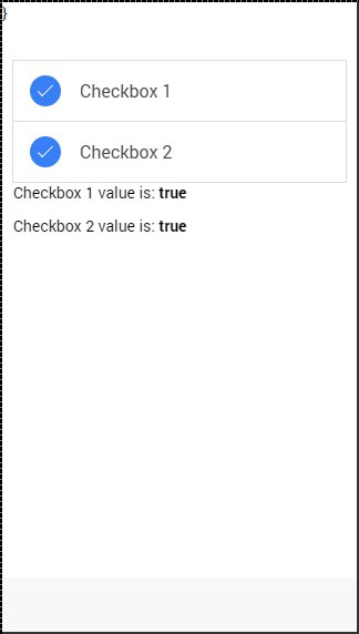 Ionic Checkbox checked