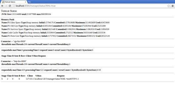 Tomcat Manager Status