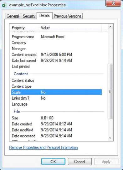 Excel Properties