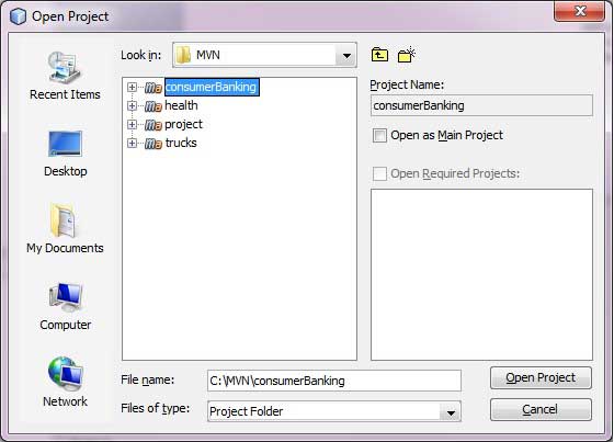 Open a Maven project in NetBeans.