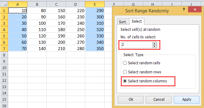 doc select cells randomly 3