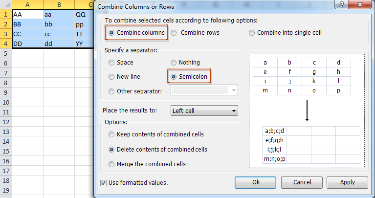 doc combine cells with commas14