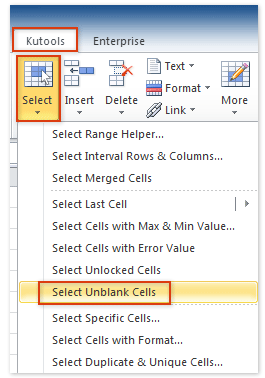 doc select blank cells 5