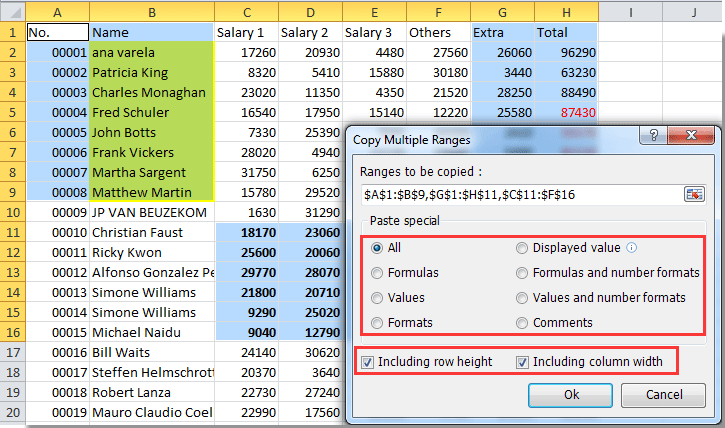 doc multiple selection