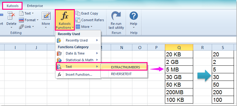 doc extract numbers