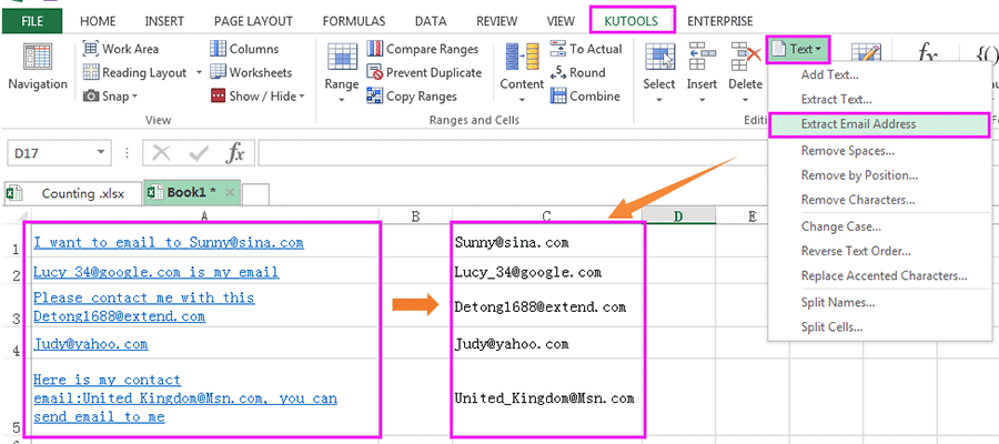 doc extract email address