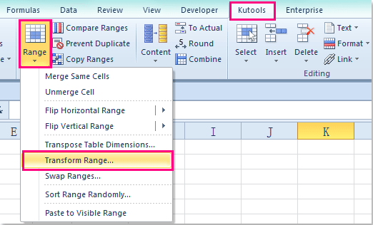 doc convert matrix to column 6