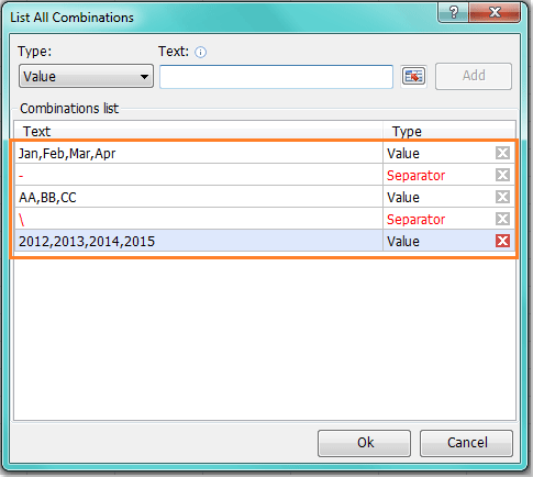 doc list combinations 10