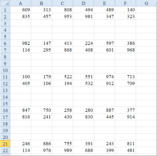 doc insert rows at intervals 7