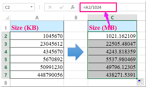 doc convert kb mb 1