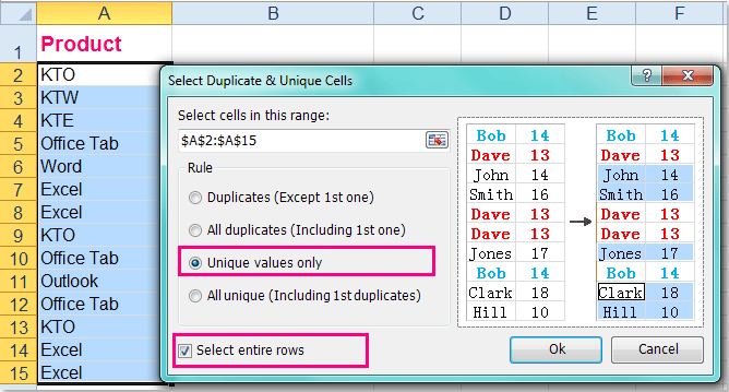 doc remove all but duplicates 11