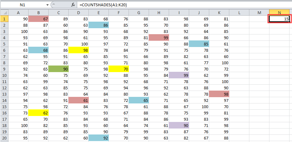 doc count shaded cells 8