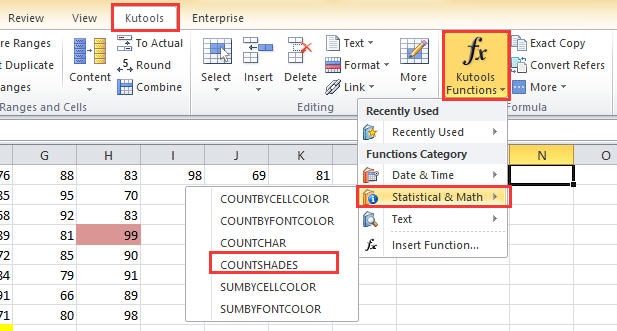 doc count shaded cells 6