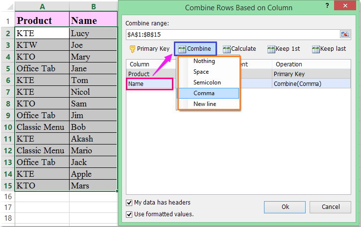 doc return multiple values comma separated 5